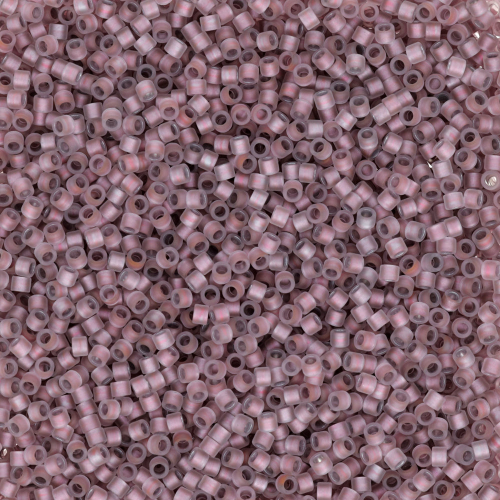 Toho Aiko Seed Beads, 11/0 #267FM 'Frosted Rose Gold-Lined Crystal' (4 Grams)