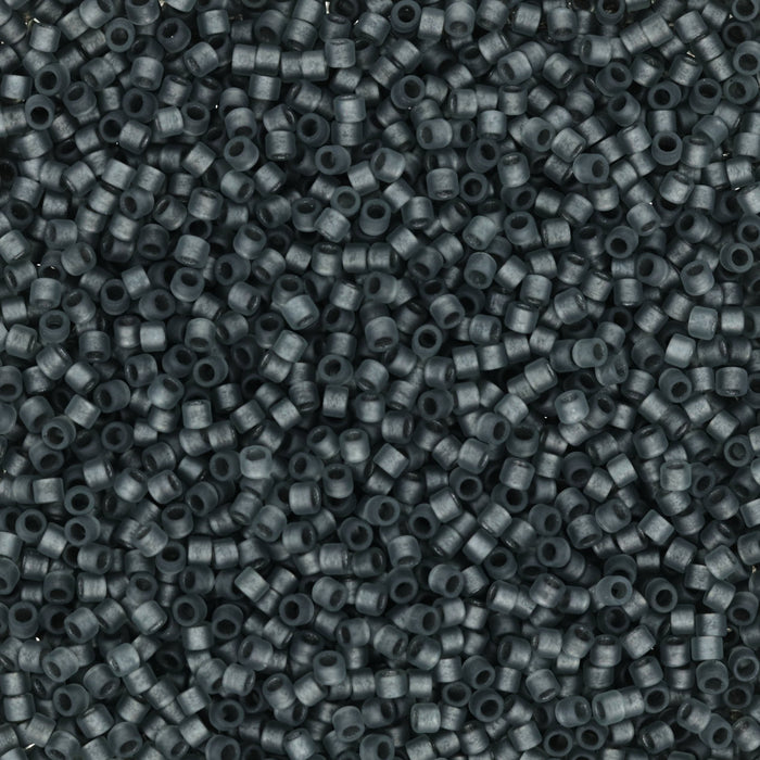 Toho Aiko Seed Beads, 11/0 #282FM 'Frosted Gunmetal-Lined Crystal Luster' (4 Grams)