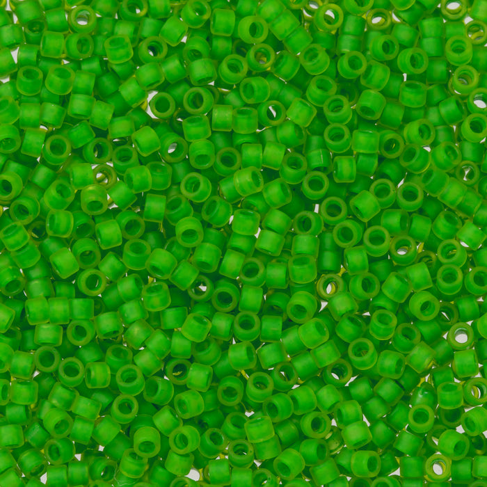 Toho Aiko Seed Beads, 11/0 #306FM 'Frosted Shamrock-Lined Jonquil' (4 Grams)