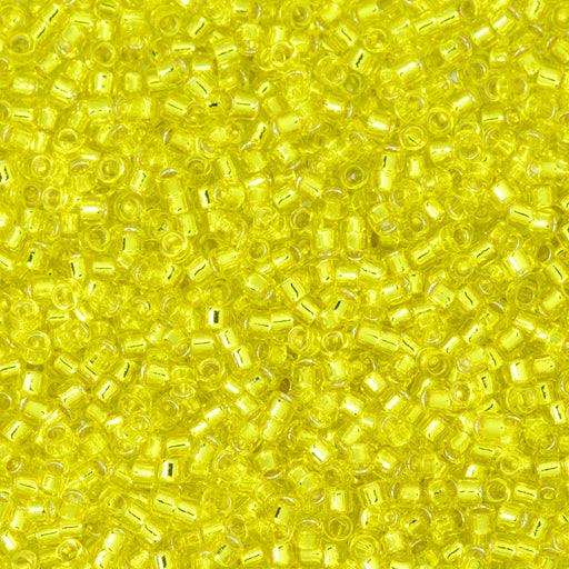 Toho Aiko Seed Beads, 11/0 #32 'Transparent Silver-Lined Lemon' (4 Grams)