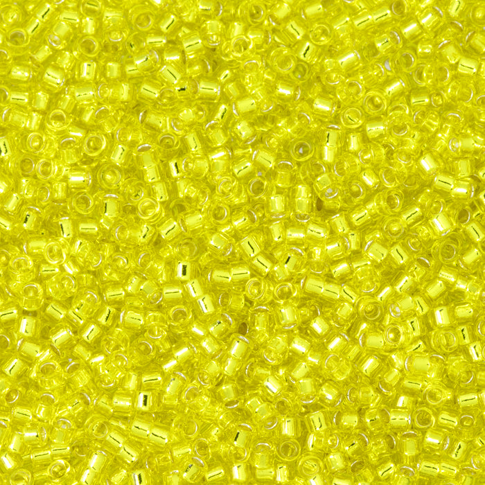 Toho Aiko Seed Beads, 11/0 #32 'Transparent Silver-Lined Lemon' (4 Grams)