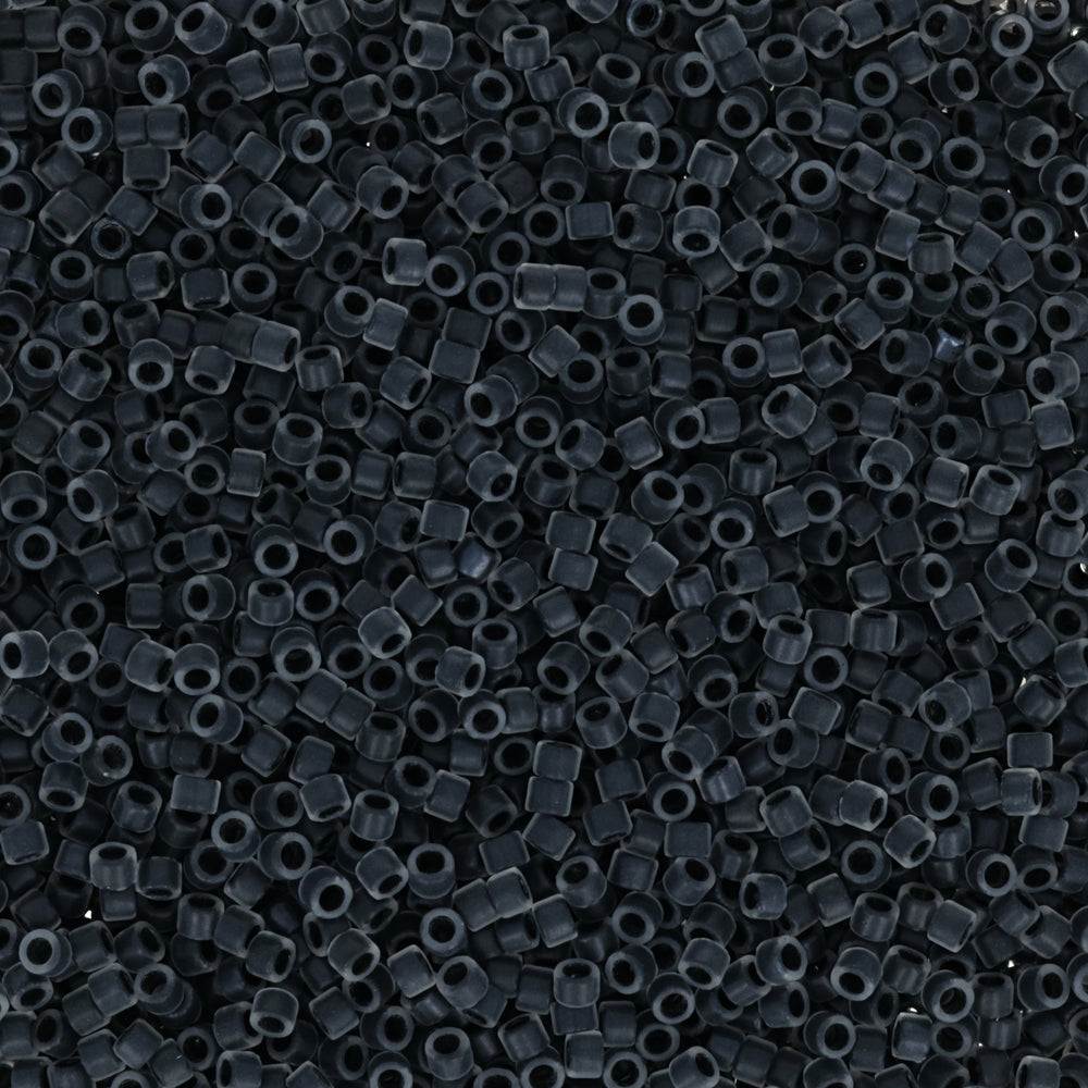 Toho Aiko Seed Beads, 11/0 #344FM 'Frosted Charcoal-Lined Crystal' (4 Grams)