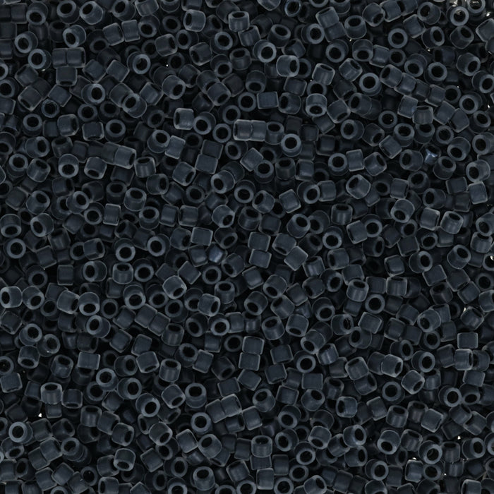 Toho Aiko Seed Beads, 11/0 #344FM 'Frosted Charcoal-Lined Crystal' (4 Grams)