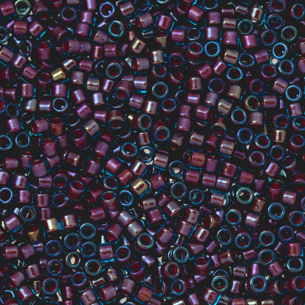 Toho Aiko Seed Beads, 11/0 #381 'Oxblood-Lined Aqua' (4 Grams)