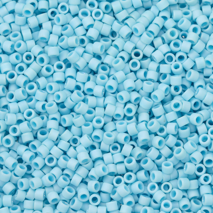 Toho Aiko Seed Beads, 11/0 #403F 'Opaque Matte Blue Turquoise Rainbow' (4 Grams)