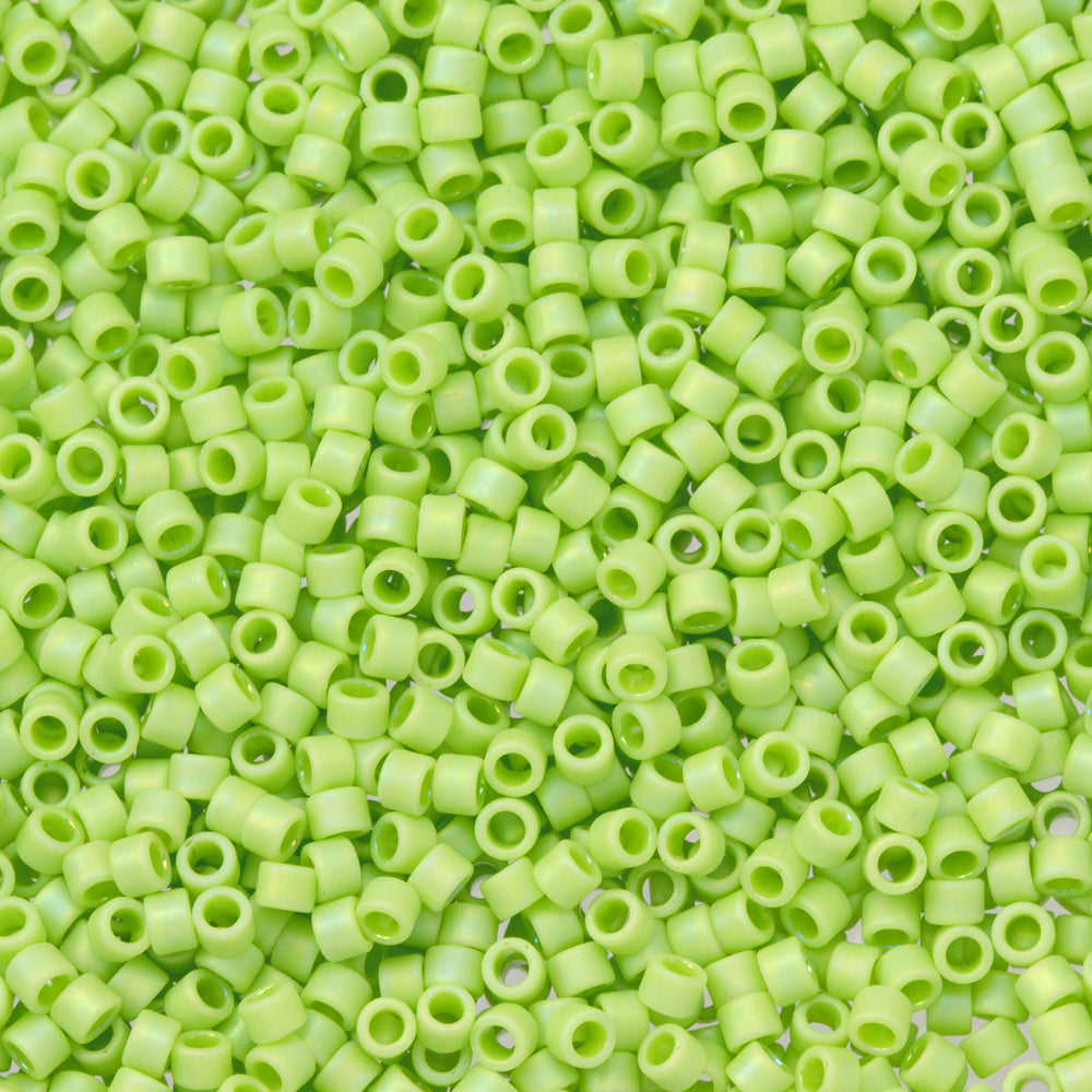 Toho Aiko Seed Beads, 11/0 #404F 'Opaque Matte Sour Apple Rainbow' (4 Grams)