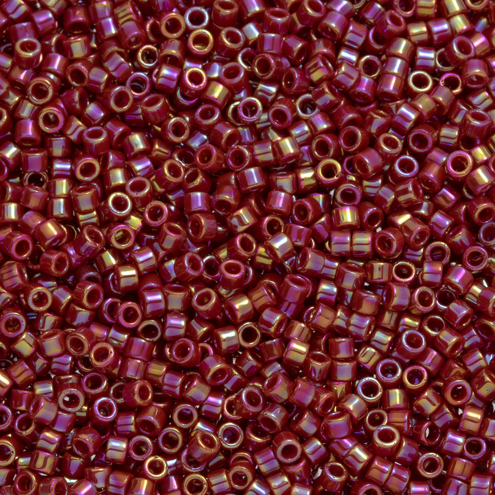 Toho Aiko Seed Beads, 11/0 #405 'Opaque Cherry Rainbow' (4 Grams)