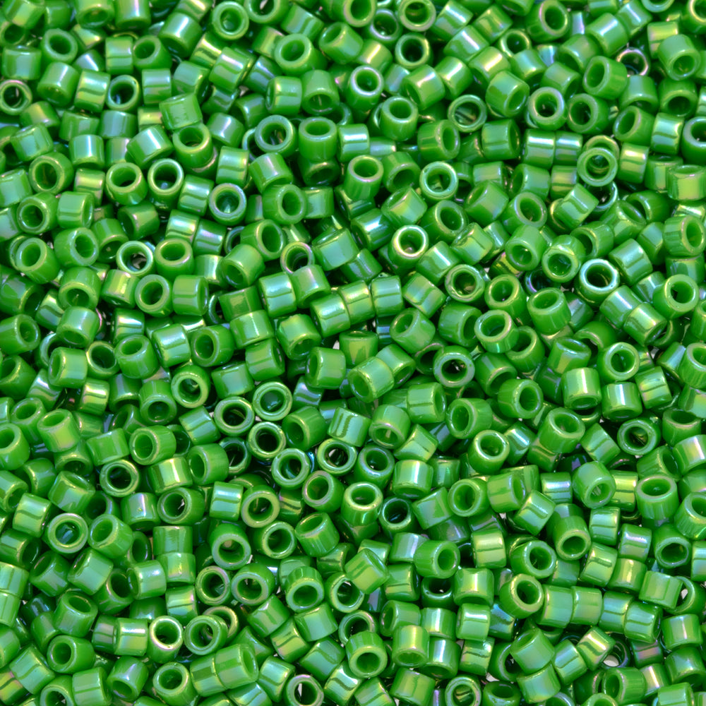 Toho Aiko Seed Beads, 11/0 #407 'Opaque Mint-Green Rainbow' (4 Grams)