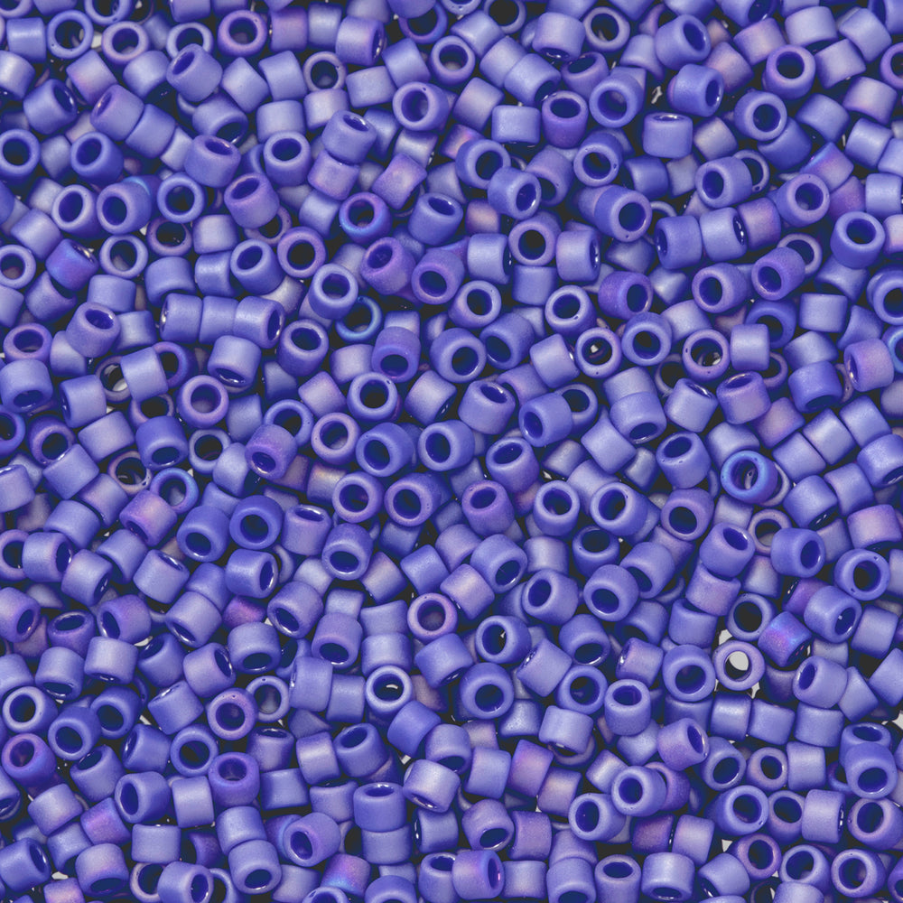 Toho Aiko Seed Beads, 11/0 #408F 'Opaque Matte Navy-Blue Rainbow' (4 Grams)