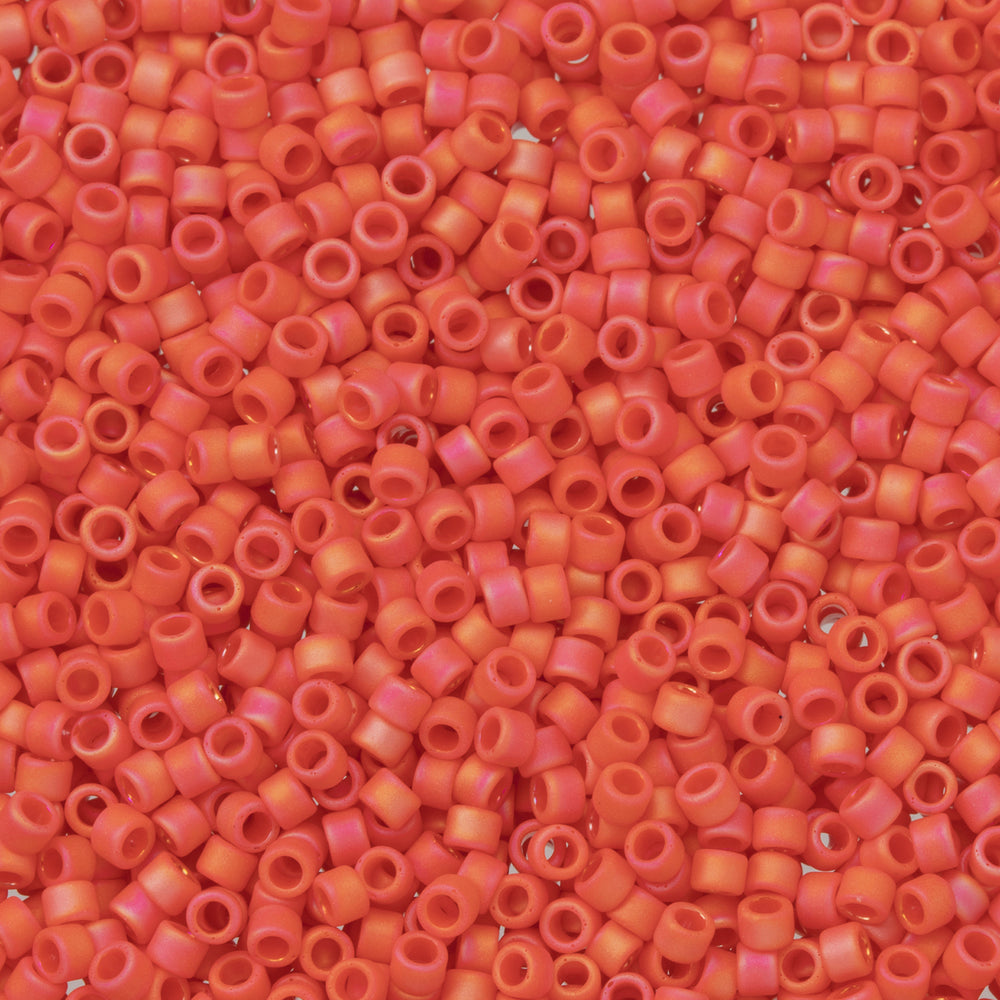 Toho Aiko Seed Beads, 11/0 #410F 'Opaque Matte Pumpkin Rainbow' (4 Grams)