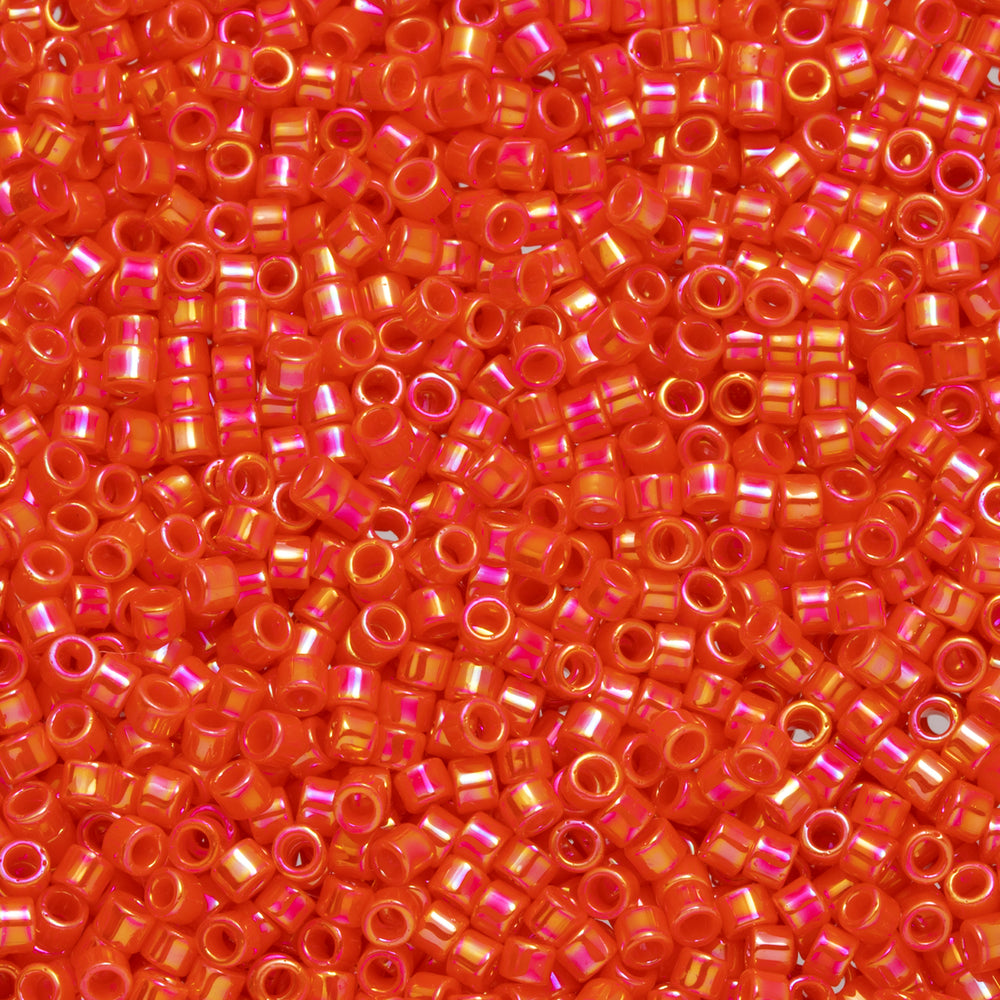 Toho Aiko Seed Beads, 11/0 #410 'Opaque Pumpkin Rainbow' (4 Grams)