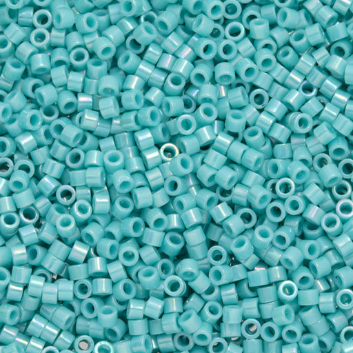 Toho Aiko Seed Beads, 11/0 #413 'Opaque Turquoise Rainbow' (4 Grams)