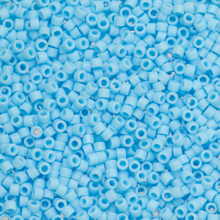 Toho Aiko Seed Beads, 11/0 #43F 'Opaque Frosted Blue Turquoise' (4 Grams)