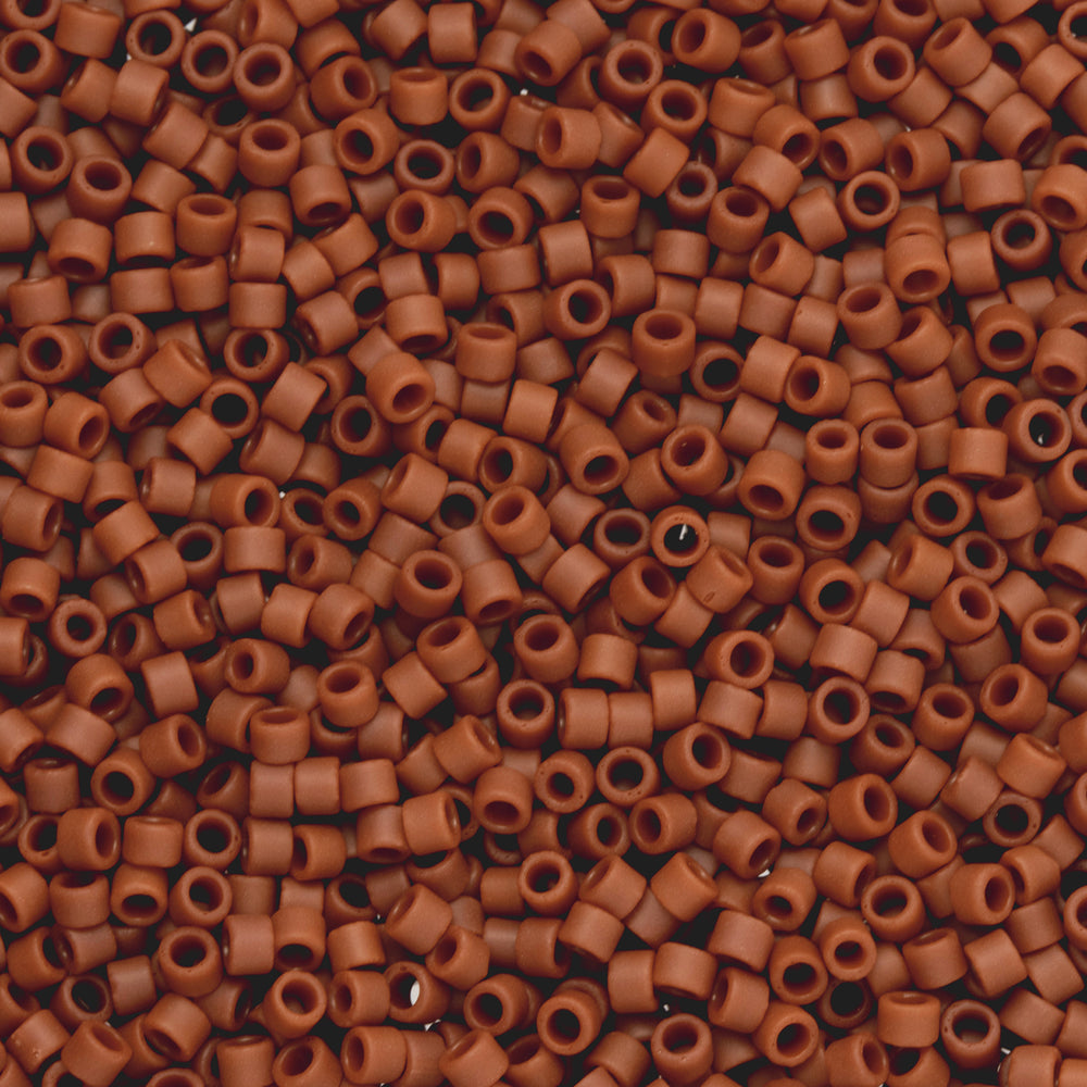 Toho Aiko Seed Beads, 11/0 #46LF 'Opaque Frosted Terra Cotta' (4 Grams)