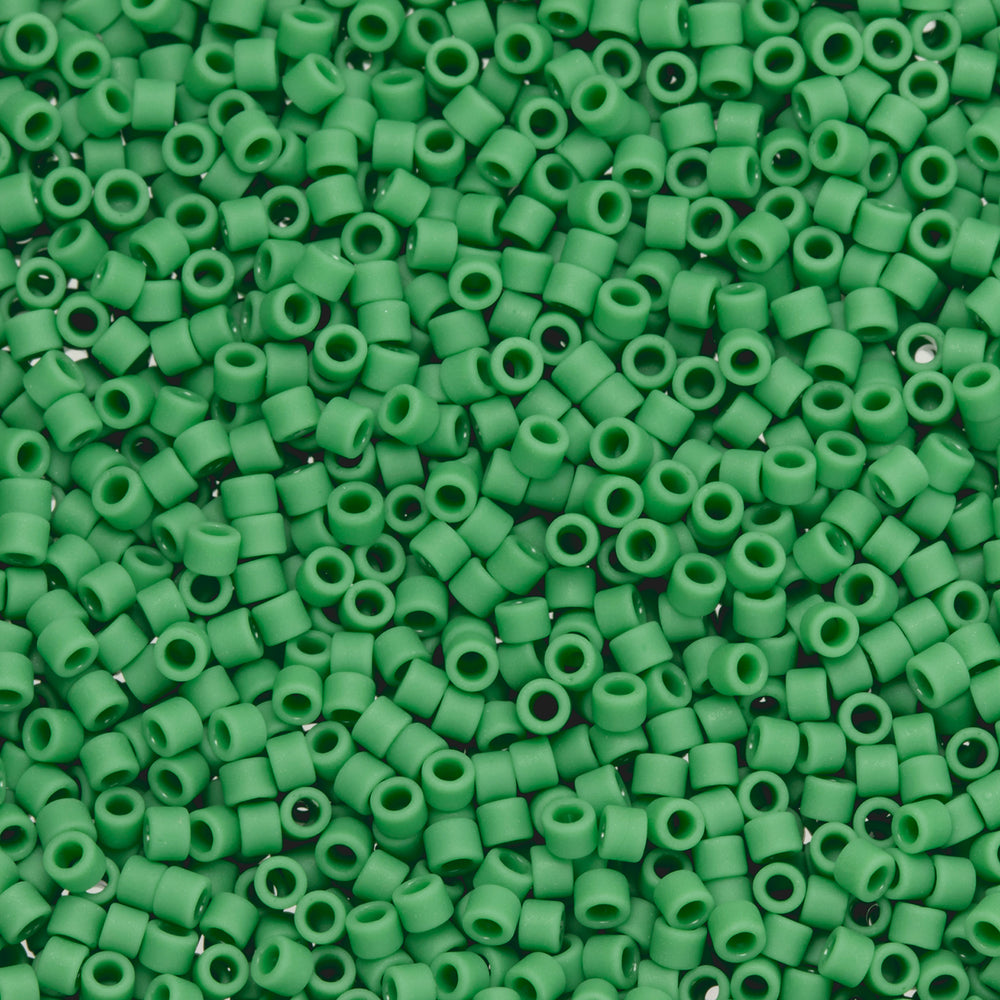 Toho Aiko Seed Beads, 11/0 #47DF 'Opaque Frosted Shamrock' (4 Grams)