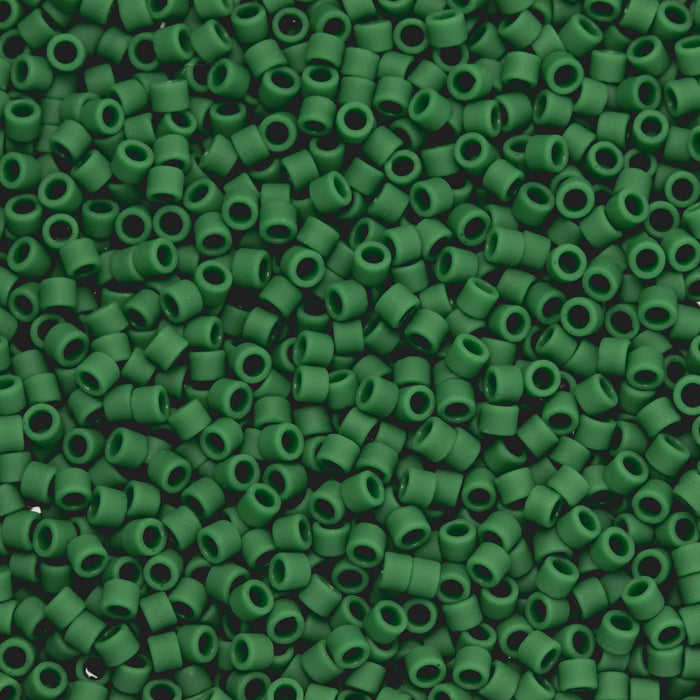 Toho Aiko Seed Beads, 11/0 #47HF 'Opaque Frosted Pine Green' (4 Grams)