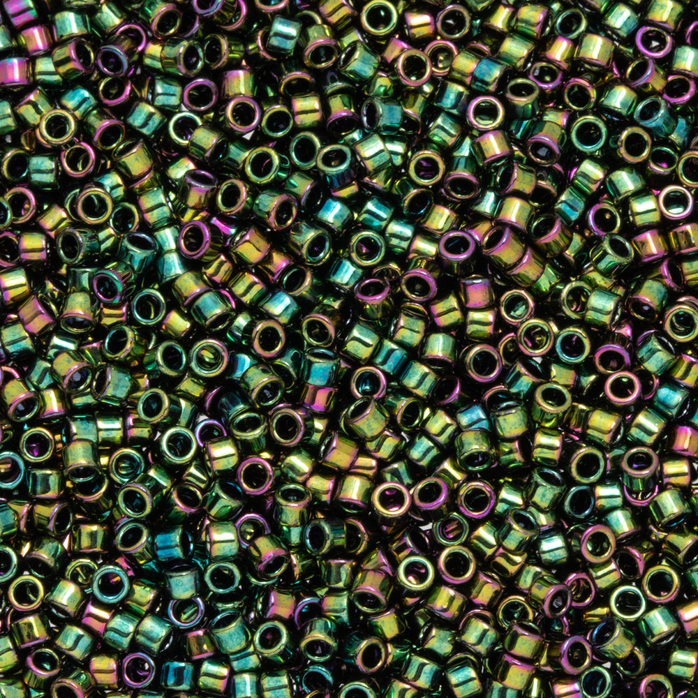 Toho Aiko Seed Beads, 11/0 #508 'High-Metallic Olivine Iris' (4 Grams)