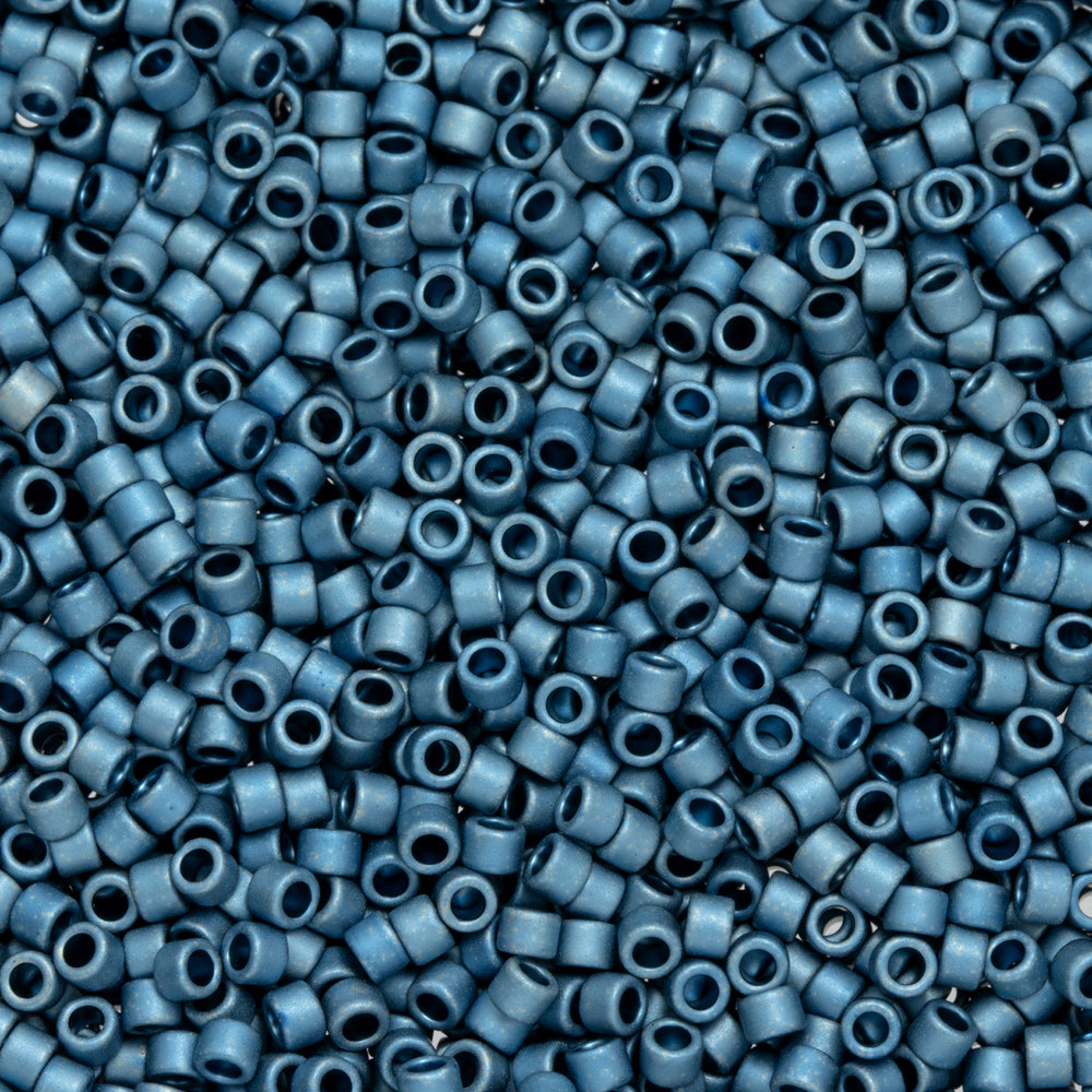 Toho Aiko Seed Beads, 11/0 #511F 'High-Metallic Matte Mediterranean Blue' (4 Grams)