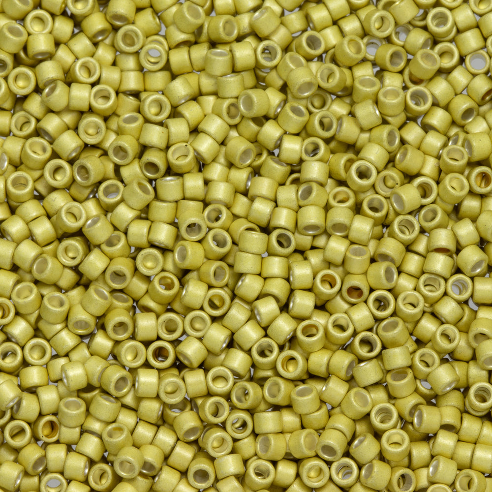 Toho Aiko Seed Beads, 11/0 #559F 'Galvanized Matte Yellow Gold' (4 Grams)