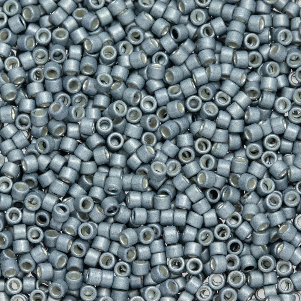 Toho Aiko Seed Beads, 11/0 #565F 'Galvanized Matte Blue Slate' (4 Grams)