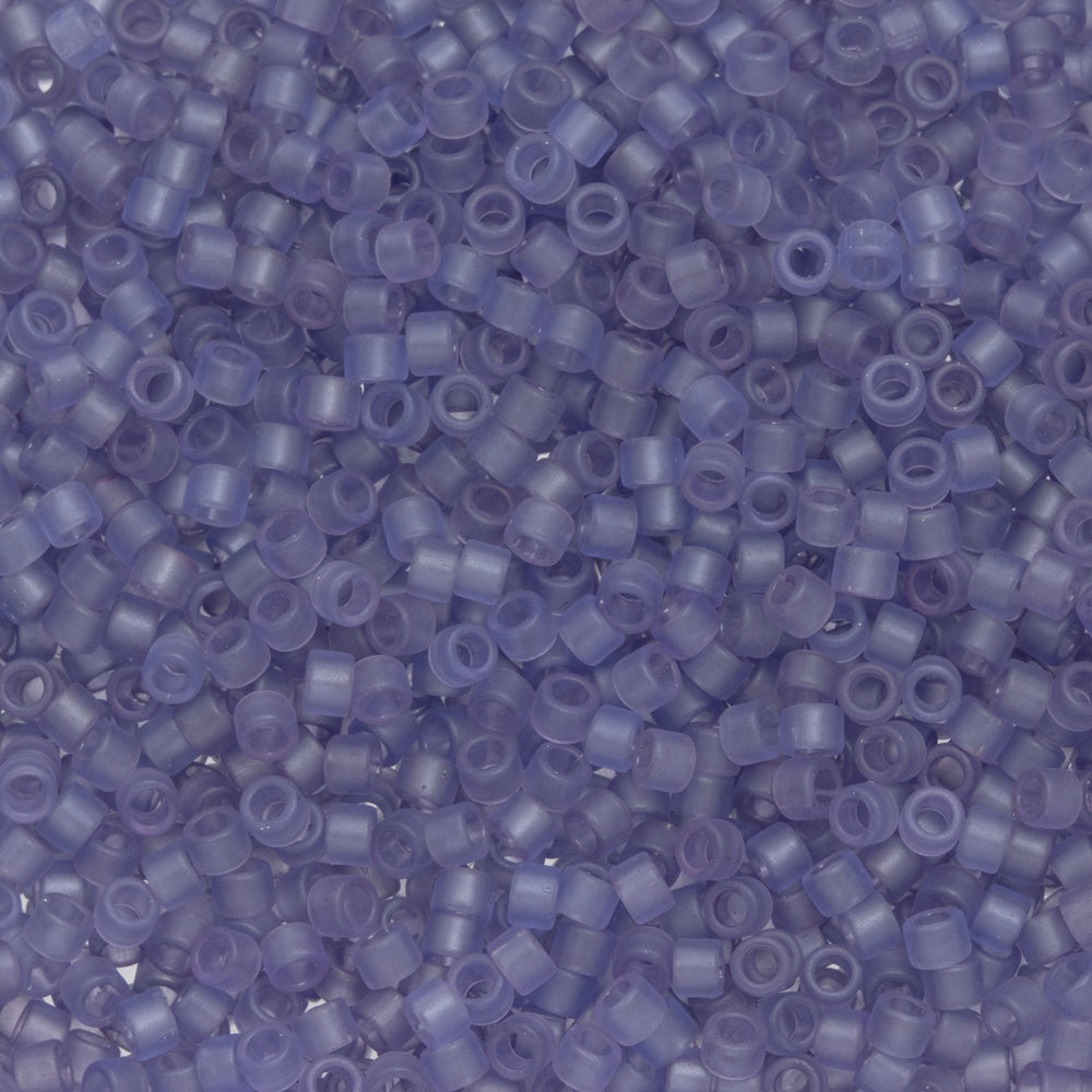 Toho Aiko Seed Beads, 11/0 #623F 'Transparent Frosted Lt Tanzanite Gold Luster' (4 Grams)