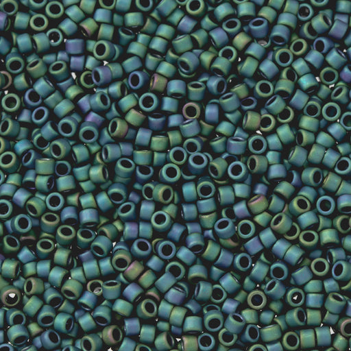 Toho Aiko Seed Beads, 11/0 #706 'Matte Dark Emerald Iris' (4 Grams)