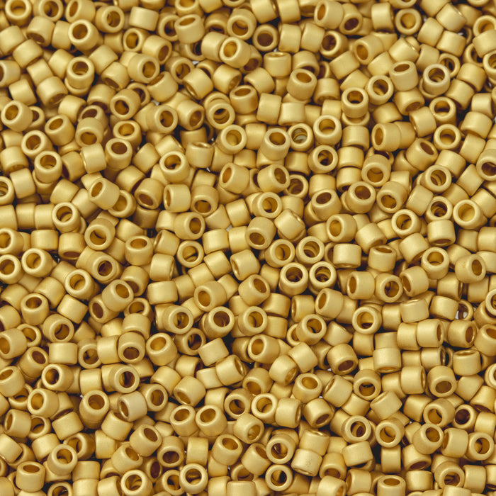 Toho Aiko Seed Beads, 11/0 #715F 'Frosted 24K Bright Gold Plate' (4 Grams)