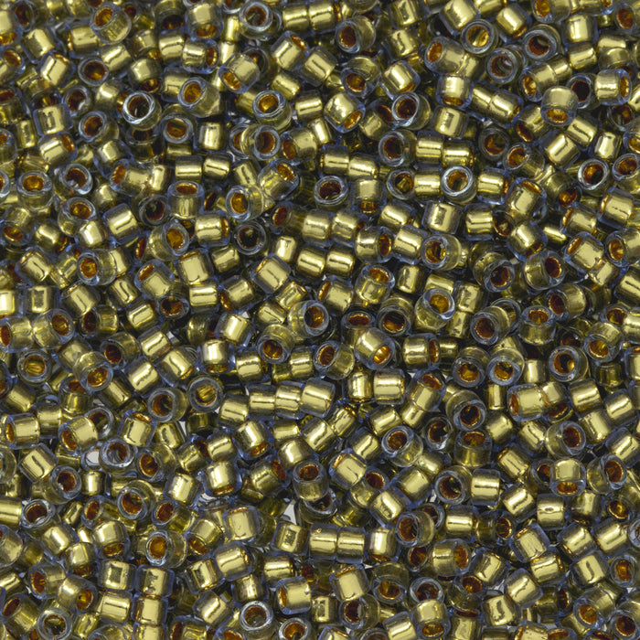 Toho Aiko Seed Beads, 11/0 #757 'Gold-Lined Lt Sapphire' (4 Grams)