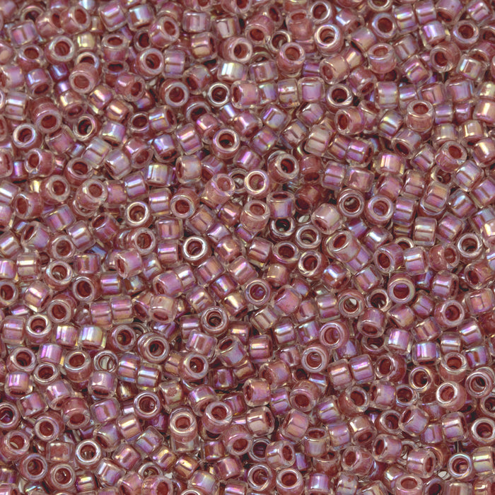 seed bead strawberry Toho Aiko Seed Beads, 11/0 #771 'Strawberry-Lined Crystal Rainbow' (4 Grams) — Beadaholique