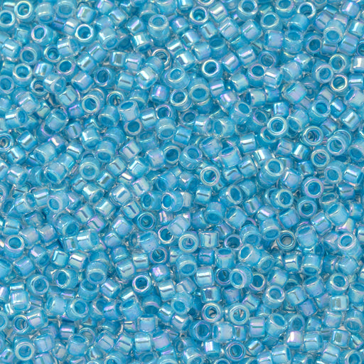Toho Aiko Seed Beads, 11/0 #781 'Aqua-Lined Crystal Rainbow' (4 Grams)