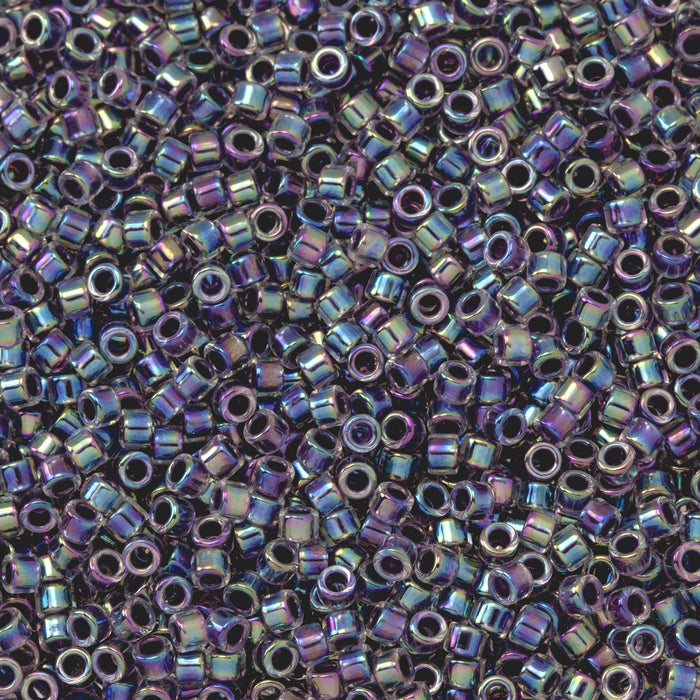 Toho Aiko Seed Beads, 11/0 #788 'Tanzanite-Lined Crystal Rainbow' (4 Grams)