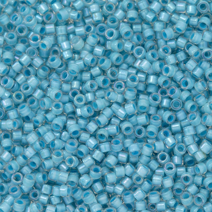 Toho Aiko Seed Beads, 11/0 #792 'Sky Blue-Lined Crystal' (4 Grams)