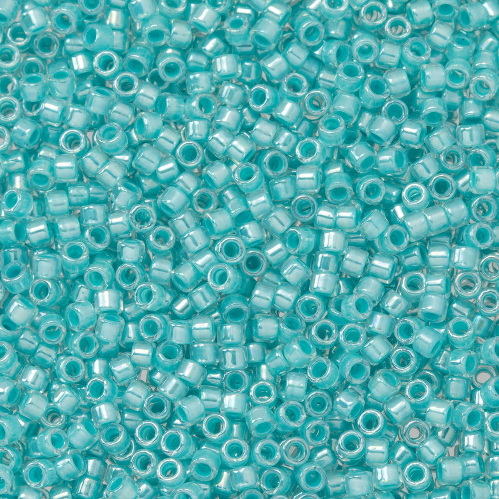 Toho Aiko Seed Beads, 11/0 #793 'Pale Turquoise-Lined Crystal Rainbow' (4 Grams)