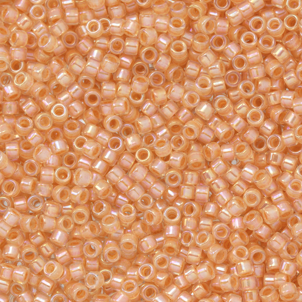 Toho Aiko Seed Beads, 11/0 #794 'Apricot-Lined Crystal Rainbow' (4 Grams)