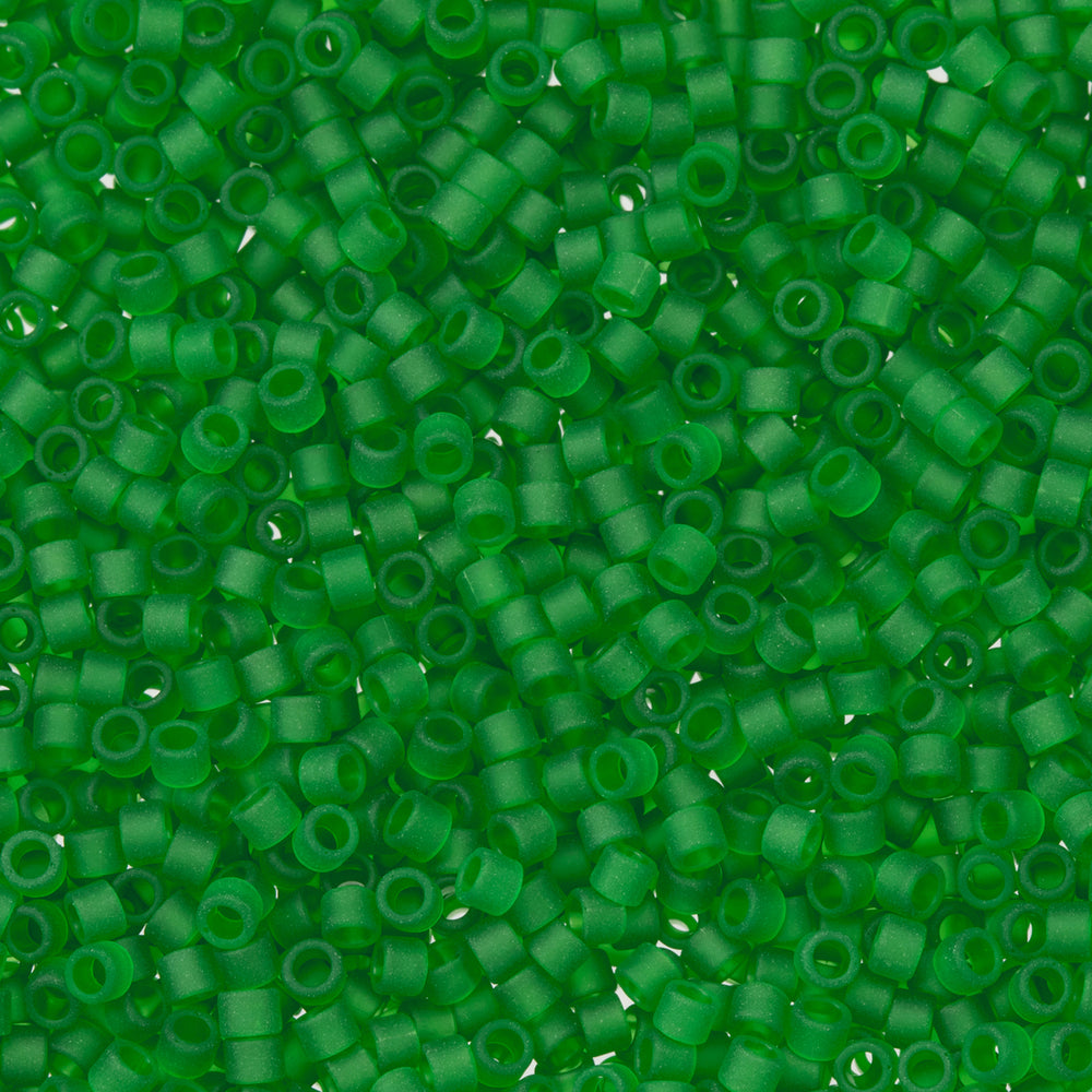 Toho Aiko Seed Beads, 11/0 #7BF 'Transparent Frosted Grass Green' (4 Grams)