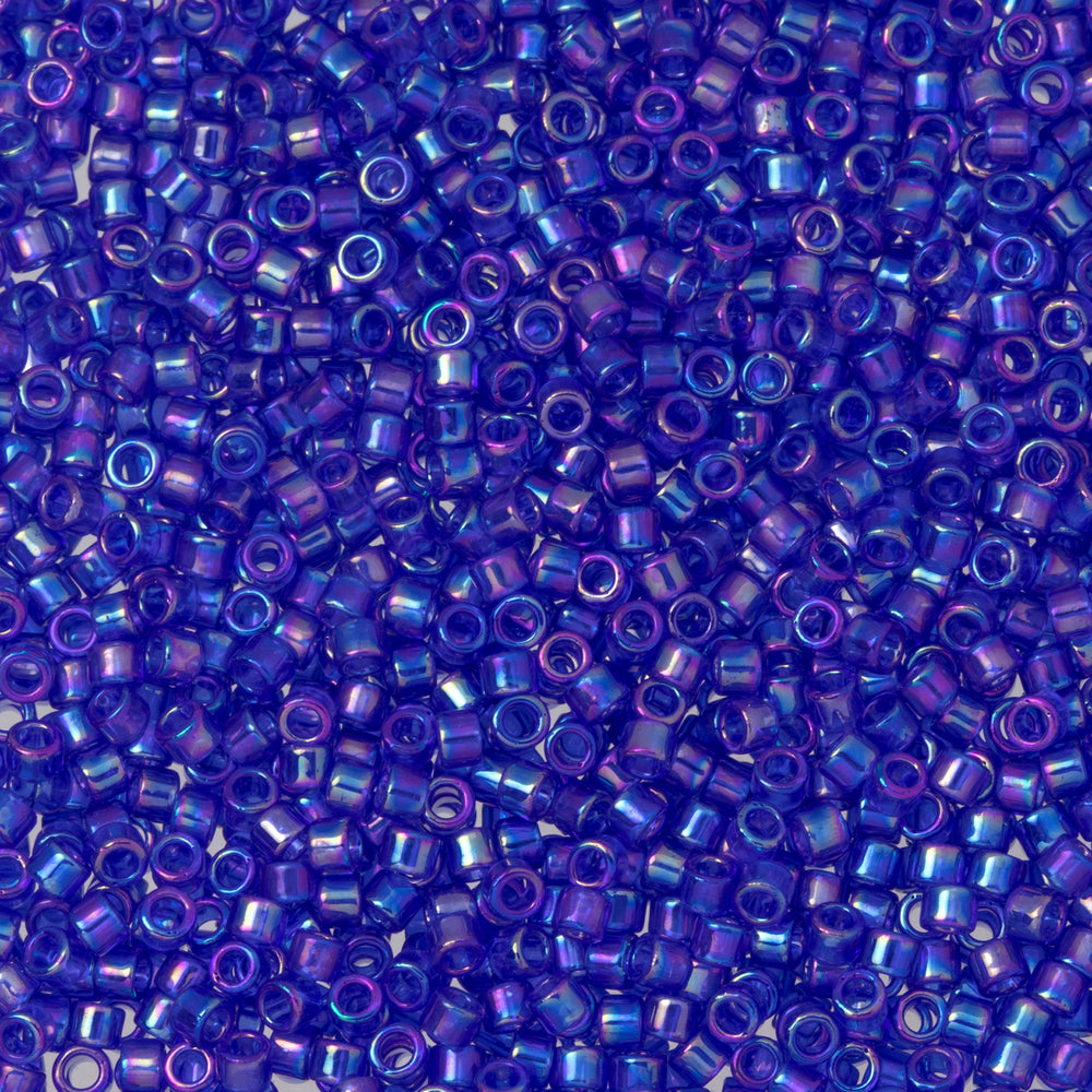 Toho Aiko Seed Beads, 11/0 #87 'Transparent Cobalt Rainbow' (4 Grams)