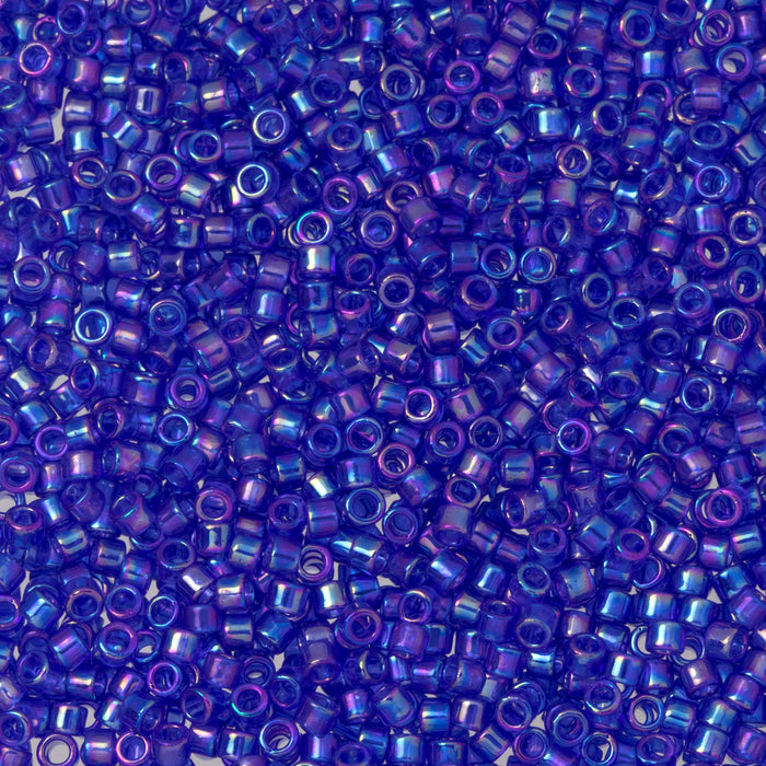 Toho Aiko Seed Beads, 11/0 #87 'Transparent Cobalt Rainbow' (4 Grams)