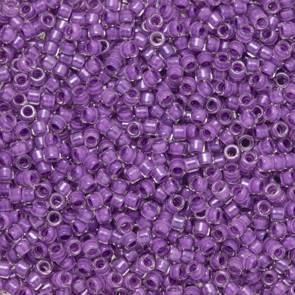 Toho Aiko Seed Beads, 11/0 #936 'Dark Lilac-Lined Crystal' (4 Grams)