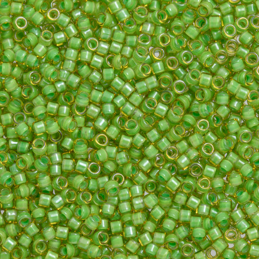 Toho Aiko Seed Beads, 11/0 #945 'Mint Julep-Lined Jonquil' (4 Grams)