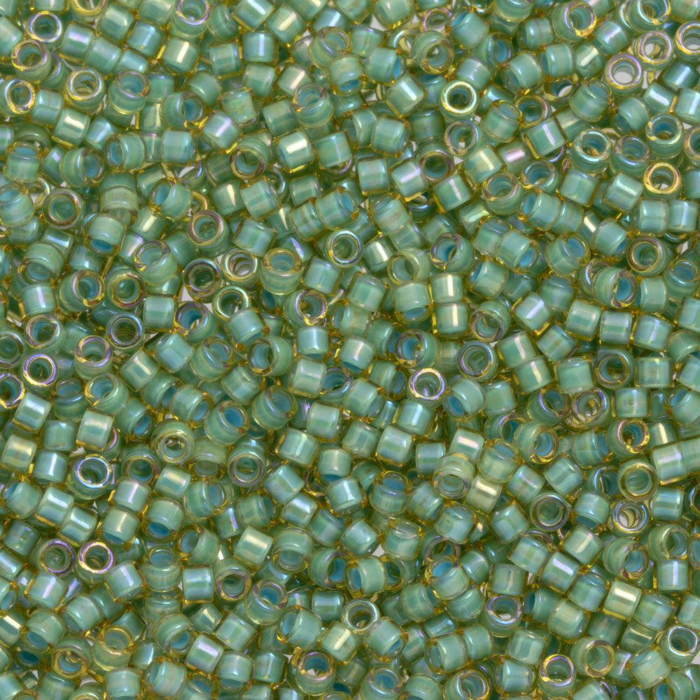 Toho Aiko Seed Beads, 11/0 #952 'Seafoam-Lined Lt Topaz Rainbow' (4 Grams)