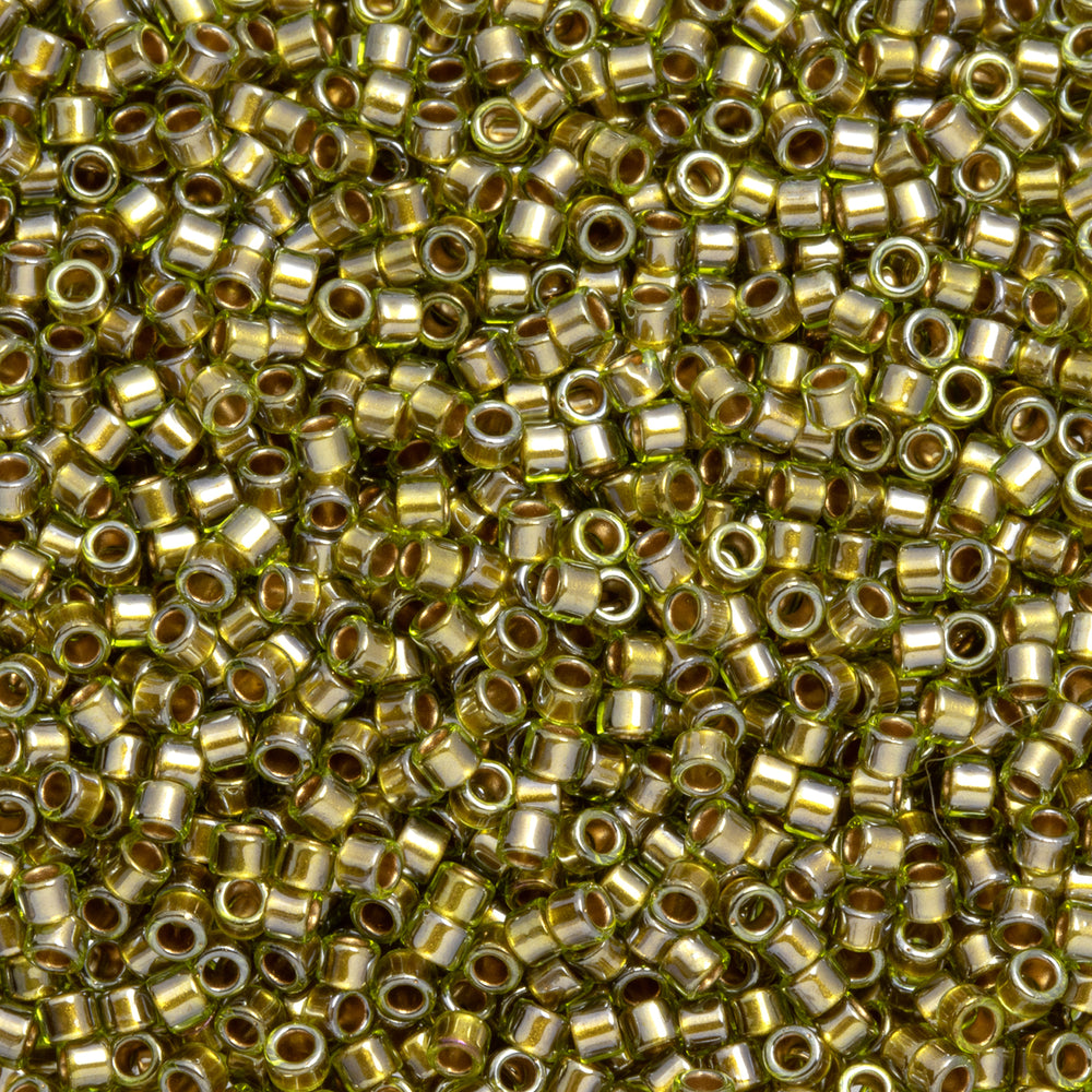 Toho Aiko Seed Beads, 11/0 #991 'Gold-Lined Olivine Chrysolite' (4 Grams)