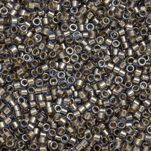 Toho Aiko Seed Beads, 11/0 #992 'Gold-Lined Lt Montana Blue' (4 Grams)