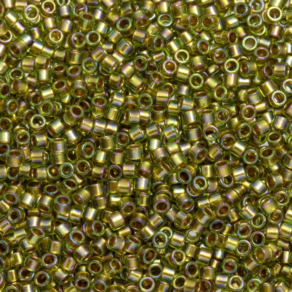 Toho Aiko Seed Beads, 11/0 #996 'Gold-Lined Clover Rainbow' (4 Grams)