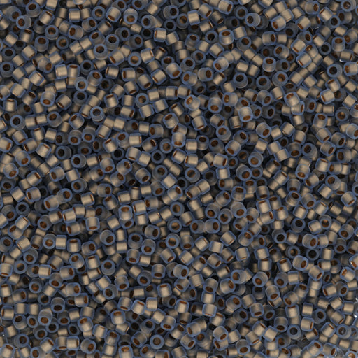 Toho Aiko Seed Beads, 11/0 #997FM 'Frosted Gold-Lined Lt Sapphire Rainbow' (4 Grams)