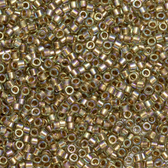 Toho Aiko Seed Beads, 11/0 #998 'Gold-Lined Lt Jonquil Rainbow' (4 Grams)