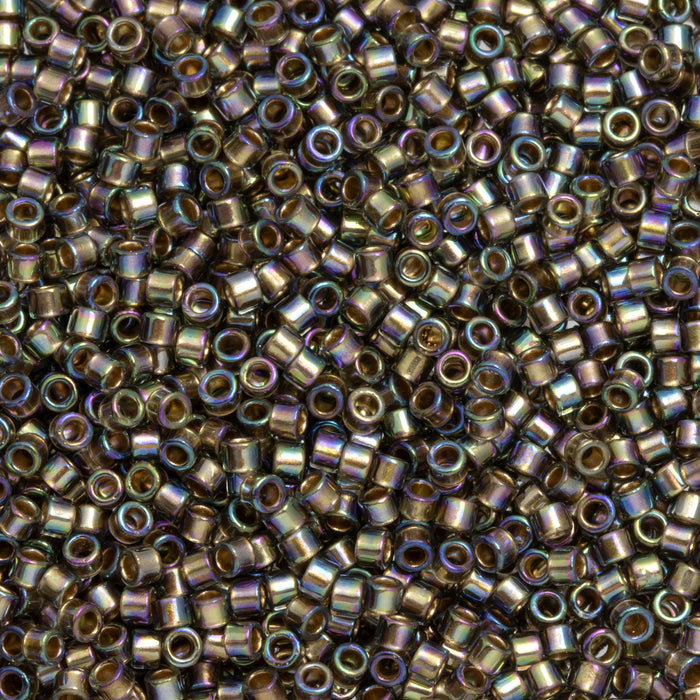 Toho Aiko Seed Beads, 11/0 #999 'Gold-Lined Black Diamond Rainbow' (4 Grams)