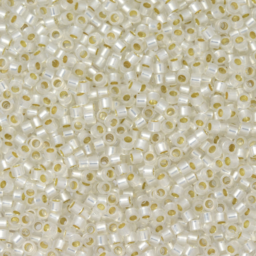 Toho Aiko Seed Beads, 11/0 #PF2100 'PermaFinish Translucent Silver-Lined White' (4 Grams)