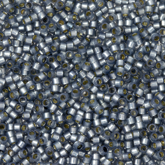 Toho Aiko Seed Beads, 11/0 #PF2102 'PermaFinish Translucent Silver-Lined Montana Blue' (4 Grams)