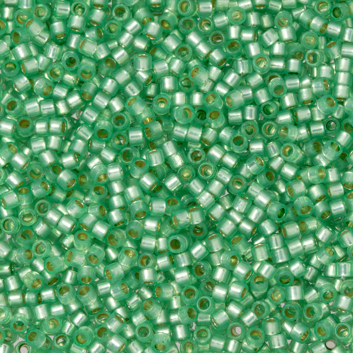 Toho Aiko Seed Beads, 11/0 #PF2103 'PermaFinish Translucent Silver-Lined Peridot' (4 Grams)