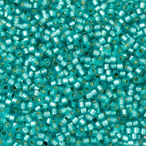 Toho Aiko Seed Beads, 11/0 #PF2104 'PermaFinish Translucent Silver-Lined Teal' (4 Grams)